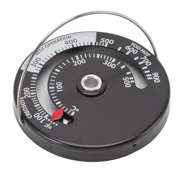 Magnetisk pejsetermometer, nøjagtigt brændeovnstermometer af aluminiumslegering Ovntemperaturmåler til brændeovne, gaskomfurer og pilleovne