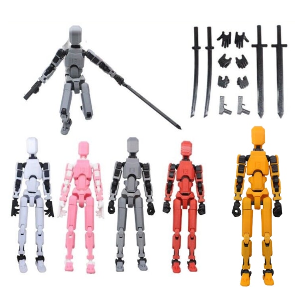 T13 Action Figure,Titan 13 Action Figure,Robot Action Figure,3D Printet Action,50% tilbud yellow