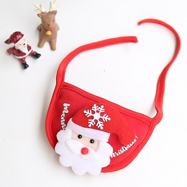 Christmas Pet Dog Hat Santa Dog Scarf Elk Christmas Dog Cat Hats Washable Saliva Towel For Small Dogs Winter Dog Accessories Bandana red