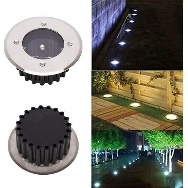 10-pack Solcellsdrivna LED Markspottar, Utomhus Vattentät IP65, Kallvit Rund, Energiklass A+