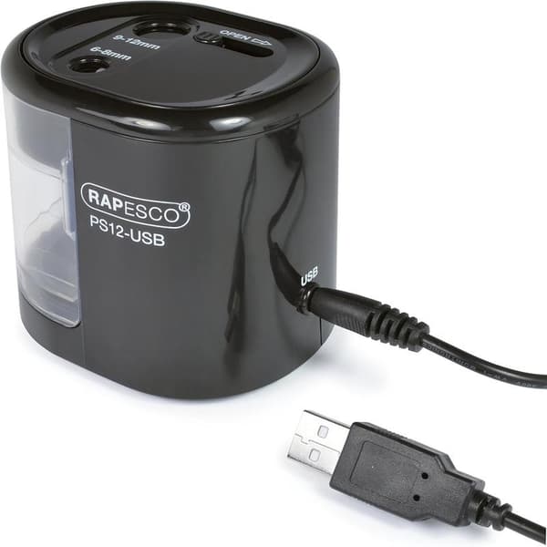 Elektrisk USB-blyantspidser, sort