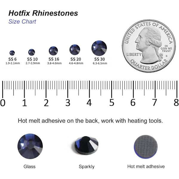 8000 st Darkblå Hotfix Strassstenar, Montana SS6, 1,9-2,1 mm för Hantverk & Kläder Montana Montana SS6