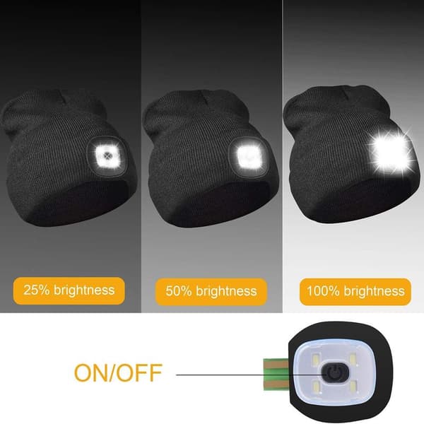 Pipo LED-valolla, USB-ladattava LED-pipo 3 valolla musta