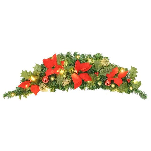 vidaXL Julebue med LED grøn 90 cm PVC green