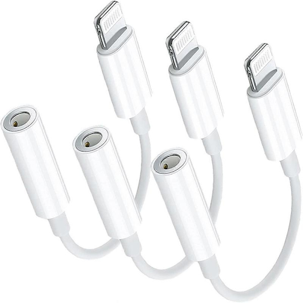 Lightning til 3,5 mm hodetelefonadapter - 3-pakning