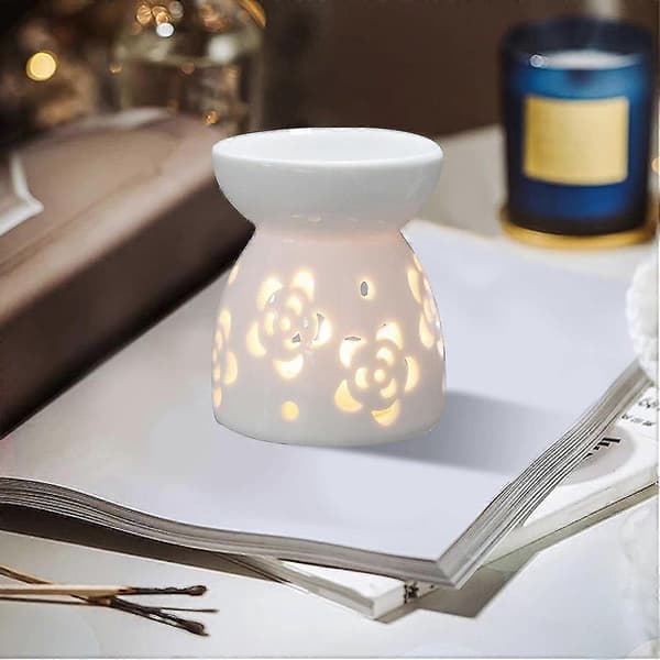 Telys Voks Smeltevarmer, Romantisk Keramisk Telysestake, Urne Hjemmedekorasjon Eterisk Olje Røkelse Aroma Diffuser A