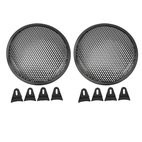 2 stk. Højttalergitter 8 tommer Bil Autocamper Sort Metal Jern Subwoofer Netgitter 0.3