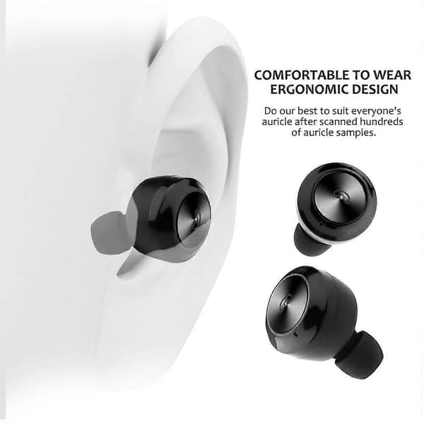 BTH-A6 Trådløs Bluetooth 5.0 øretelefon med magnetisk ladeboks Black