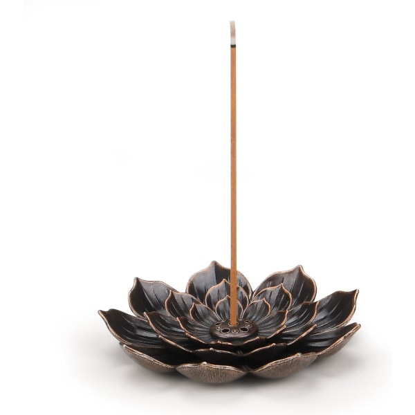 Messing Lotus Røgelse Holder Stick Røgelse Brænder Kegle Røgelse Brænder Holder med Askefanger