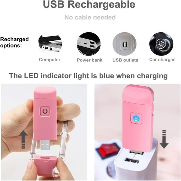 Rose-læselampe til bog USB-genopladelig læselampe 3 Brig