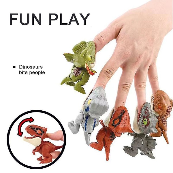 5st/ set Dinosaurieleksaker, Mini Snap Squad Dinosauriefigurer, Bite Finger Dino Leksaker för barn, Dinosauriepresenter till festfavorit Påskkorgstoppare Ägg