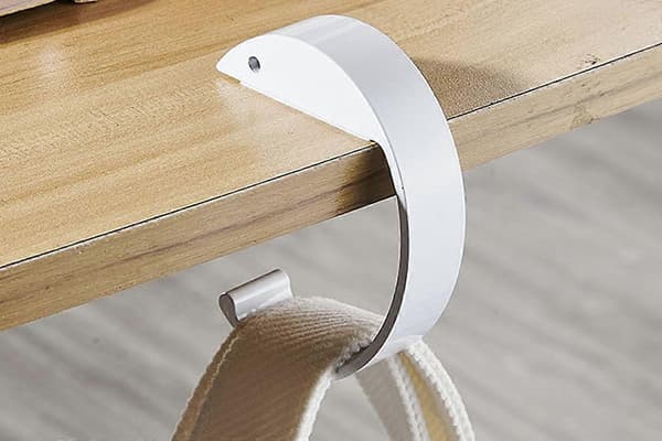 C-formet taskekrog til bord håndtaskeophæng til skrivebord White One Size