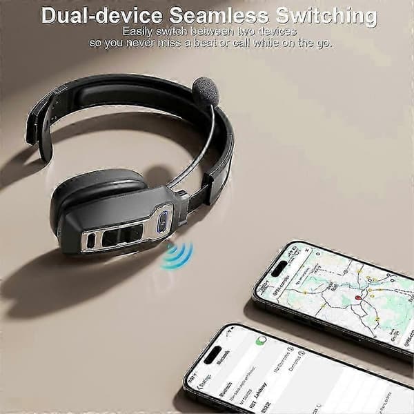 Bluetooth-headset med mikrofon, Trucker Bluetooth-headset med AI-støjreduktion og mute-knap