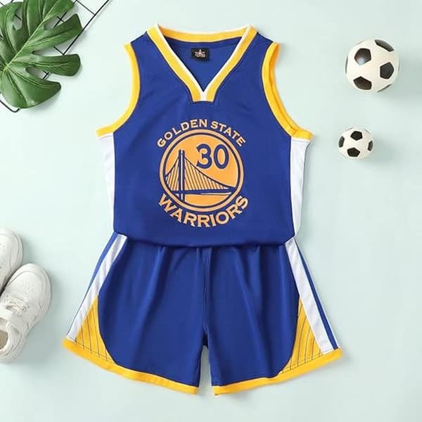 NBA Golden State Warriors Stephen Curry #30 Baskettrøye Blå cm 160