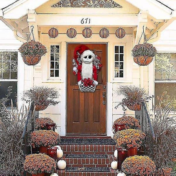 Jack Skellington Nightmare Before Christmas Julkrans Dörrdekoration