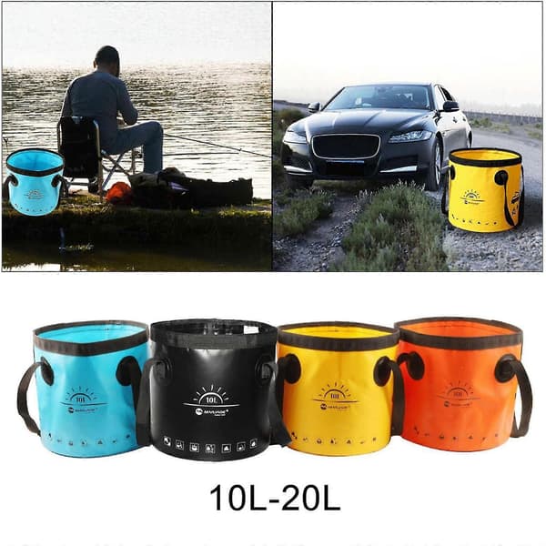 Sammenklappelig spand foldbar vandbeholder bærbar til camping 10L gul B Yellow 10L 10L