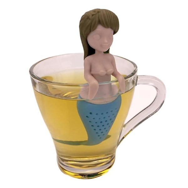 1 sjöjungfru silikon tebryggare, kaffe te filter, silikon ge