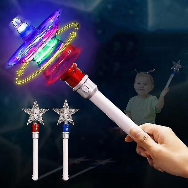 Spinning Wand Light Up Princess Wand för flickor - Födelsedagspresent (batterier ingår ej) red