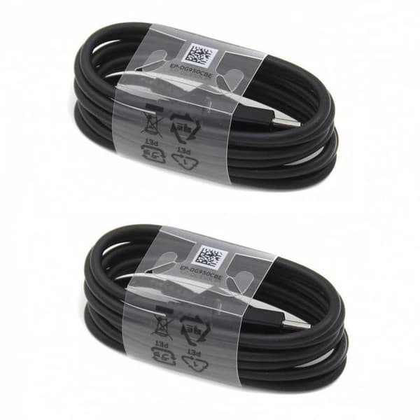 2 stk. Samsung Original 1,2 m Ekstra Langt USB-C Kabel / Oplader Sort