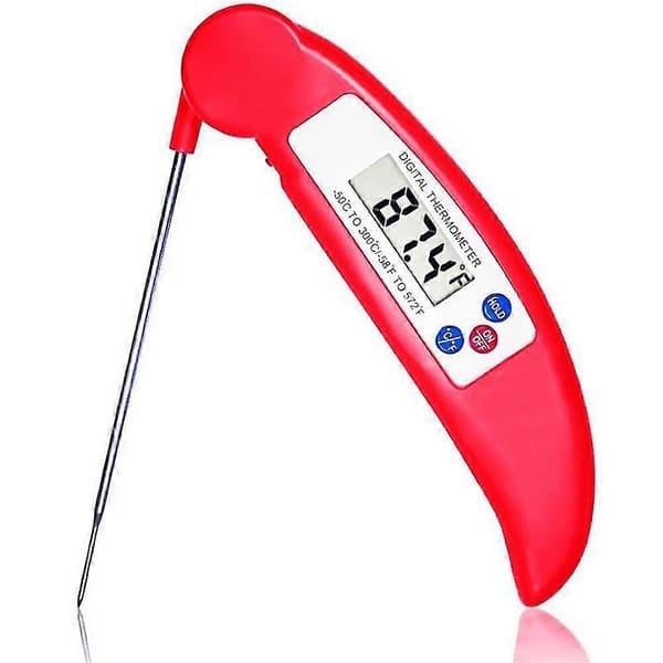 25-26 Foldbart Madtermometer Hurtig Temperaturmåling Automatisk Nedlukning Til Grill Bagning Black