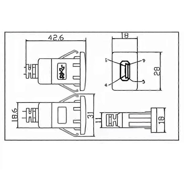USB 3.0 Flush Mount Panel Forlængerkabel med Låseclips - 1M Instrumentbrætmontering til Bil, Lastbil, Båd, Motorcykel