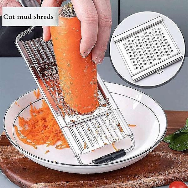 Multifunktionell Grönsaksrivare, Rostfritt Stål Rivjärn Skärare Slicer, Manuell Mathackare Grönsaksrivare Köksredskap, Bärbar Grönsaksrivare
