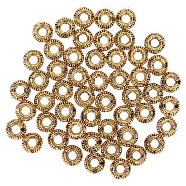 50 st Hårdreadlocks Pärlor Zinklegering Hår Skäggdekorationsringar Gör-det-själv smycken Tillbehör Guld 0.1