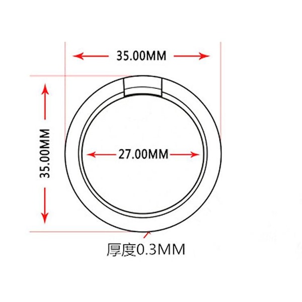 2 st mobiltelefon ringhållare stativ, 360 graders rotation finger ring kickstand med polerad metall telefon grepp för magnetisk bilmontering kompatibel
