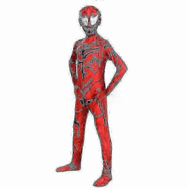 Barn Venom Spider Man Superhelt Cosplay Kostyme Red 100cm