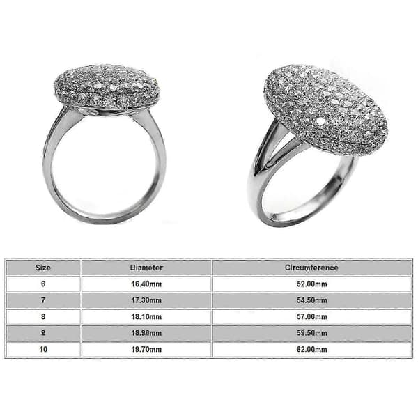 Udsalgsringe til kvinder 925 sølv krystal fuld diamant flash forlovelses vielsesring 8