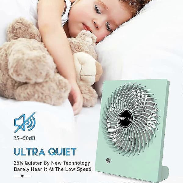 3-hastigheds vindhastighed USB lille ventilator bordventilator bærbar - 4-tommer genopladelig lille ventilator