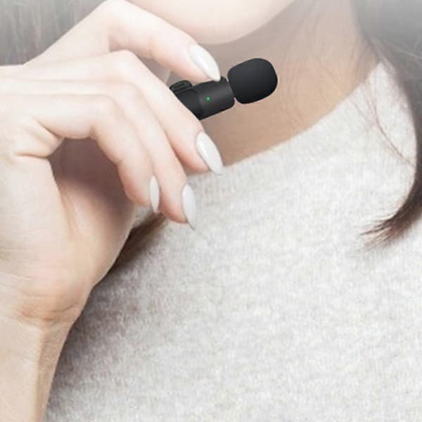 2 kpl langattomia lavalier-mikrofoneja Android- ja iPhone-tallennukseen suorana Black One Size