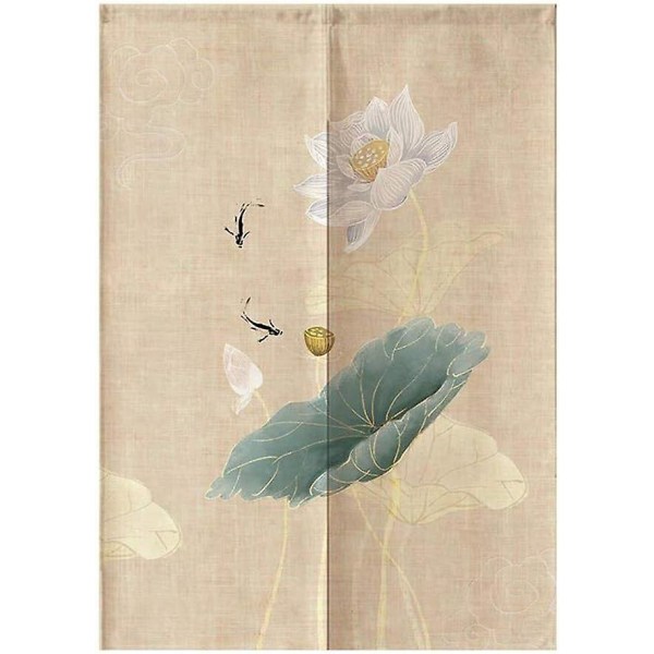 Noren Doorway Curtain Tapestry (hvid Lotus, 33,5 tommer X 59 tommer)
