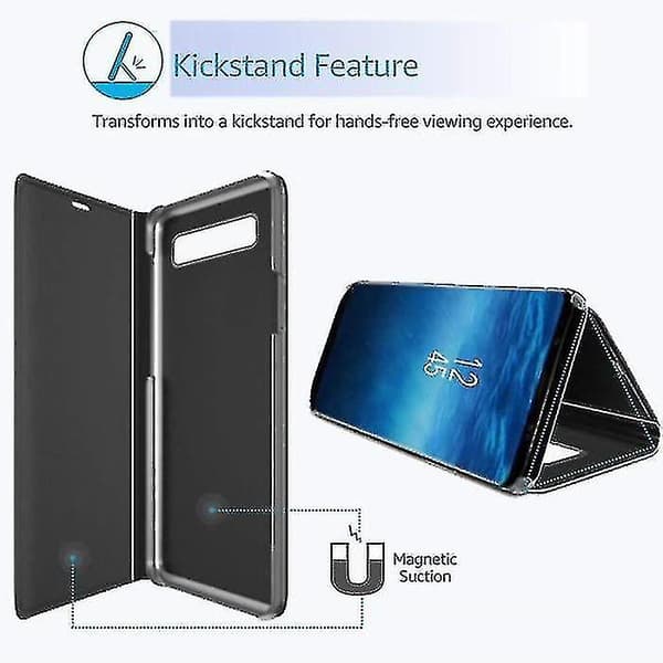 Etui Samsung Galaxy Note 8 Clear View Case Støtsikker Speil Flip Case Clear View Cover Stativ Samsung Note 8 Svart