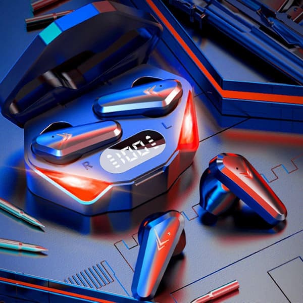 Bluetooth-øretelefoner, digitale øretelefoner med berøringskontroll trådløs Bluetooth 5.1 LED