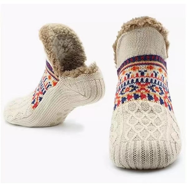 Varma och Mysiga Strumpor med Foder - Vinterstrumpor Beige Beige Beige