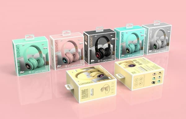 Headset Bluetooth Trådlös LED-belysning Mobiltelefon Musik Subwoofer Stereo Headset Bluetooth Headset