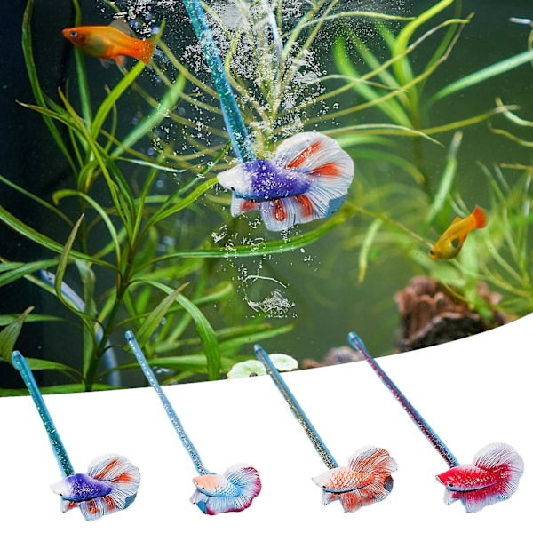 Betta Stick Realistisk Kunstig Levende Form Ikke-falmende Akvarie Dekoration Lang Stang Lindre Kedsomhed Fisk Træning Teaser Tryllestav Legetøj Fisk Tank Tilbehør Mengxi Purple