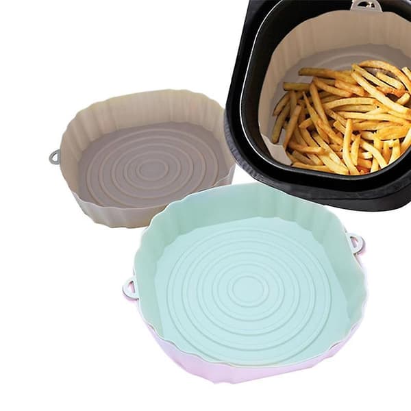 20 cm Airfryer Ovn Bageplade Stegt Kylling Kurv Måtte Airfryer Silikonegryde Rund Erstatning Gr