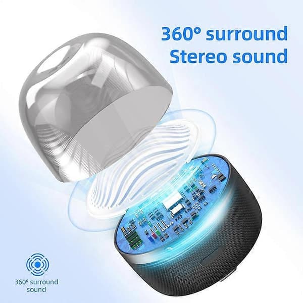 NBY 6680 Farverigt Lys 6D Stereo Trådløs Bluetooth Højttaler White