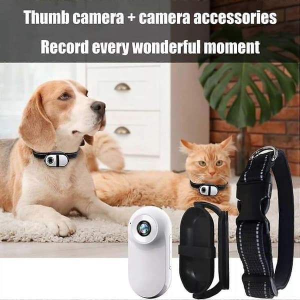 Catcam Pro, Kattekamera Pro 2.0, HD 1080p videokamera mini halsbåndskamera sort