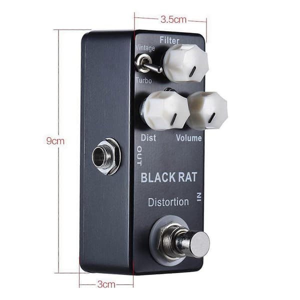 Mosky 2X musta RAT Distortion Mini kitaraefektipedaali