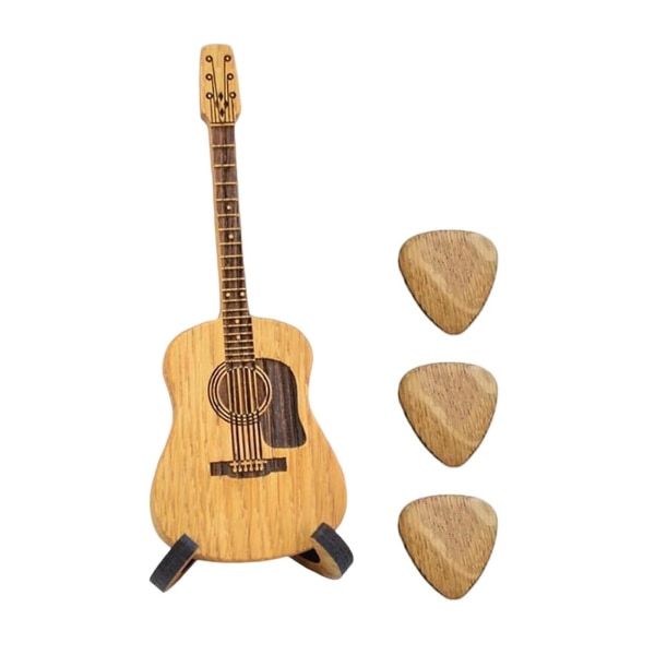 Akustisk gitarplukkboks i tre med stativ, glatt kant, gratfri bærbar håndlagde gitarplukk-oppbevaringsbeholder