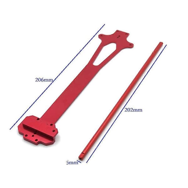 Metal RC Aksel og Plade til 124019 1/12 RC Modelbil Erstatningsdele Red