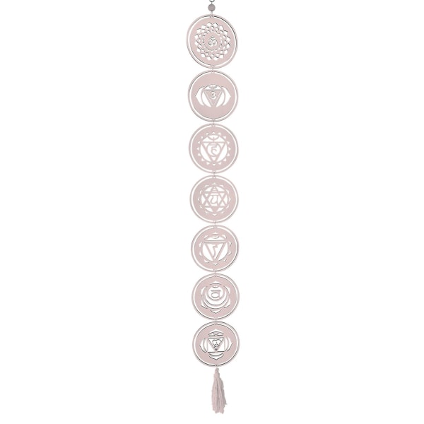 Bohemsk Meditasjon Energisymboler Håndverk Anheng Tre 7 Chakra Treskiver Hengende Ornament Chakra Healing Vegg Art Beslag