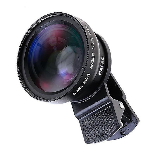 Universal Mobil Professionell 37MM 0.45X 49UV Super Vidvinkel + Makro 2-i-1 Telefonlins [DB]