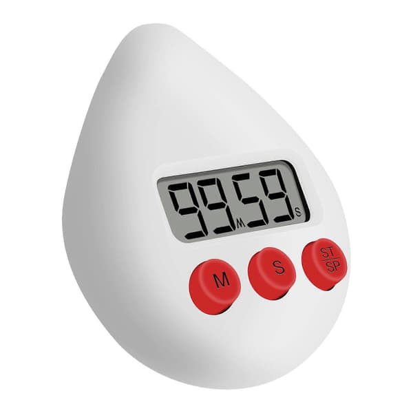 Digitalt ur timer temperatur fugtighed visuel nedtællingstimer vægur hvid White