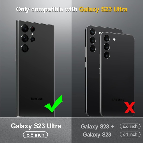 For Samsung Galaxy S23 Ultra Protective Case, Ultralett og Ultratynn Aramid Fiber Støtsikkert beskyttelsesdeksel for Samsung Galaxy S23 Ultra - Svart