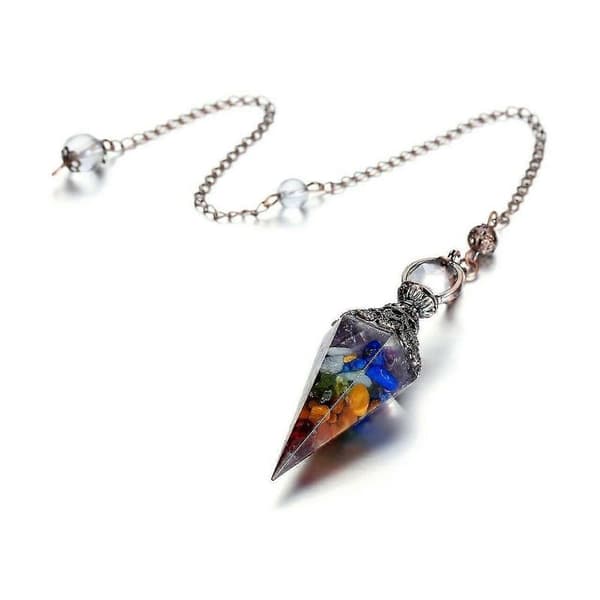 Natural Quartz Crystal Pendulum Healing Chips Stone Reiki Chakra Chain Pendant