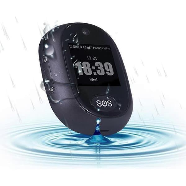 4G Personlig GPS Tracker til Børn Ældre Real Time SOS Tracking Med Snor Black One Size